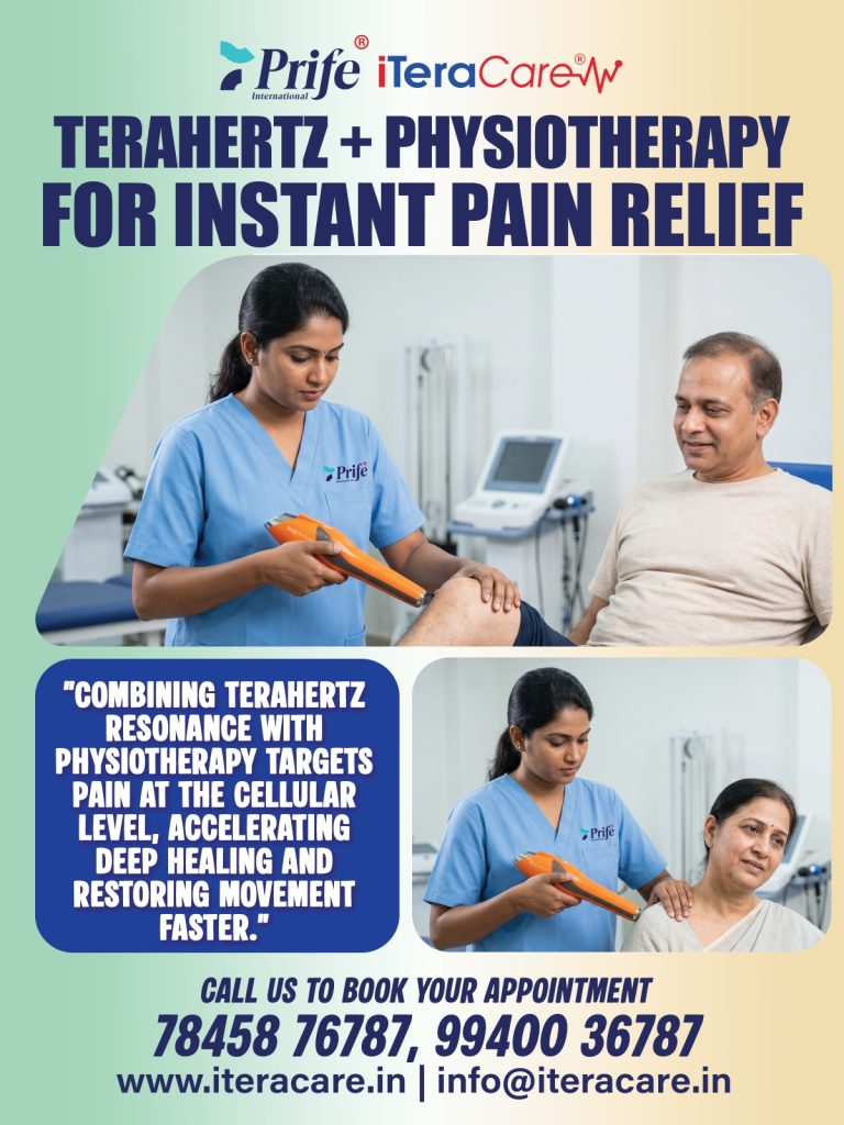 Prife iTeraCare offer: terahertz and physiotherapy sessions at our Chennai centre